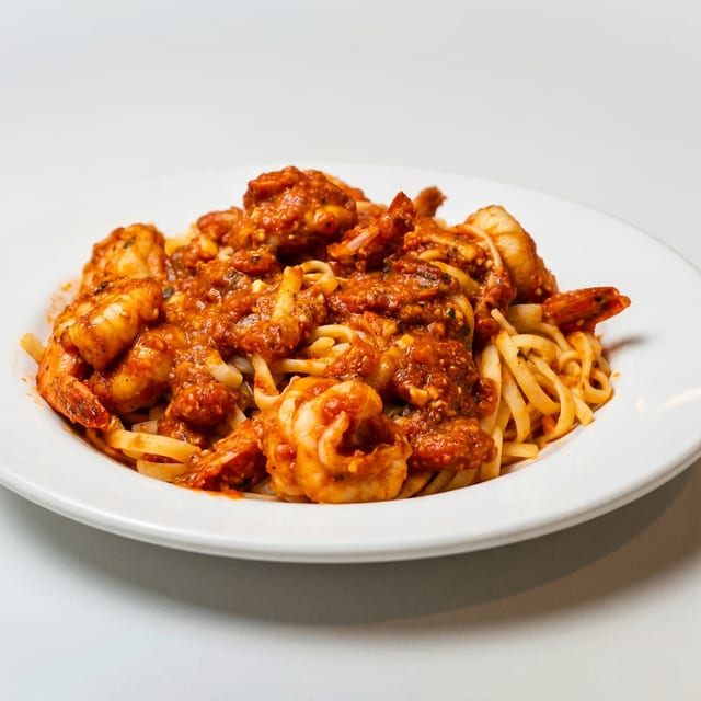 Pasta & Shrimp Santorini.