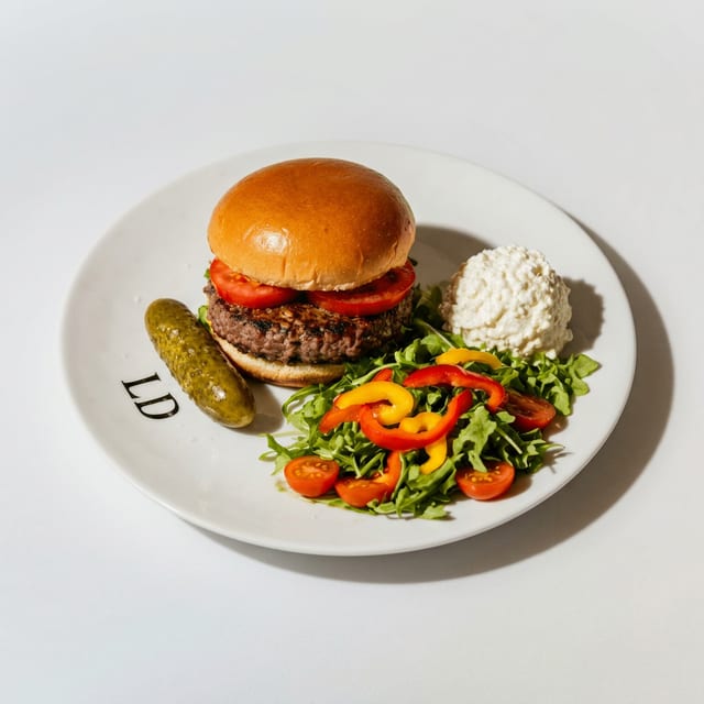 Diet Beef Burger Platter.